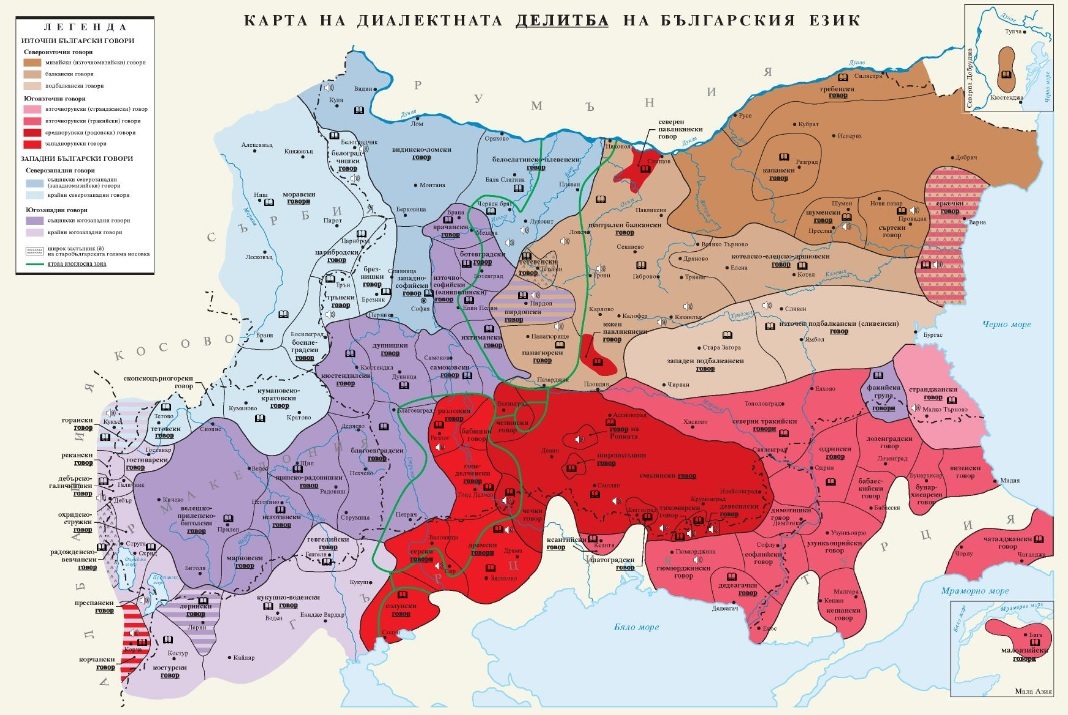 Official map of Bulgarian dialects